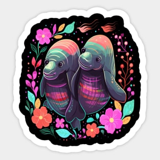 Manatee Couple Valentine Sticker